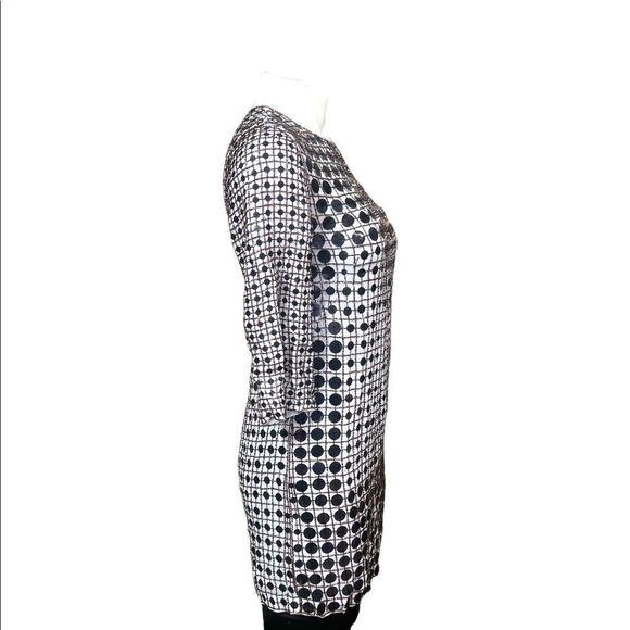 French connection dress sequined sheath three-quarter sleeve Zip back lined - Picture 2 of 9